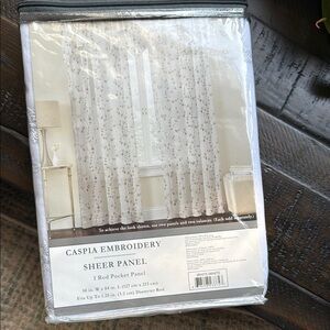 Embroidery Curtain Panels - White